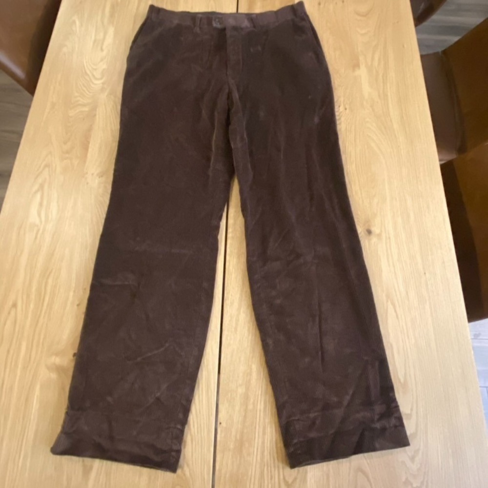 Vintage Hiltl Brown Corduroy Pants  Men's Sz 34 Neutral Preppy Academia *